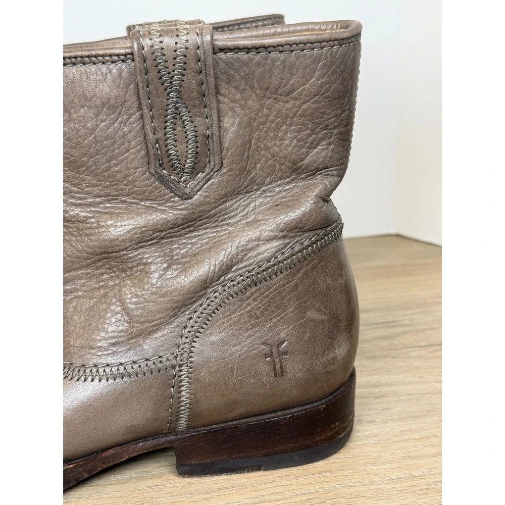 Frye Carson Pull On Ankle Boots Womens 6 Brown Leather Western Short Booties